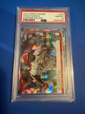 Topps Chrome sapphire Adonis Garcia psa 10